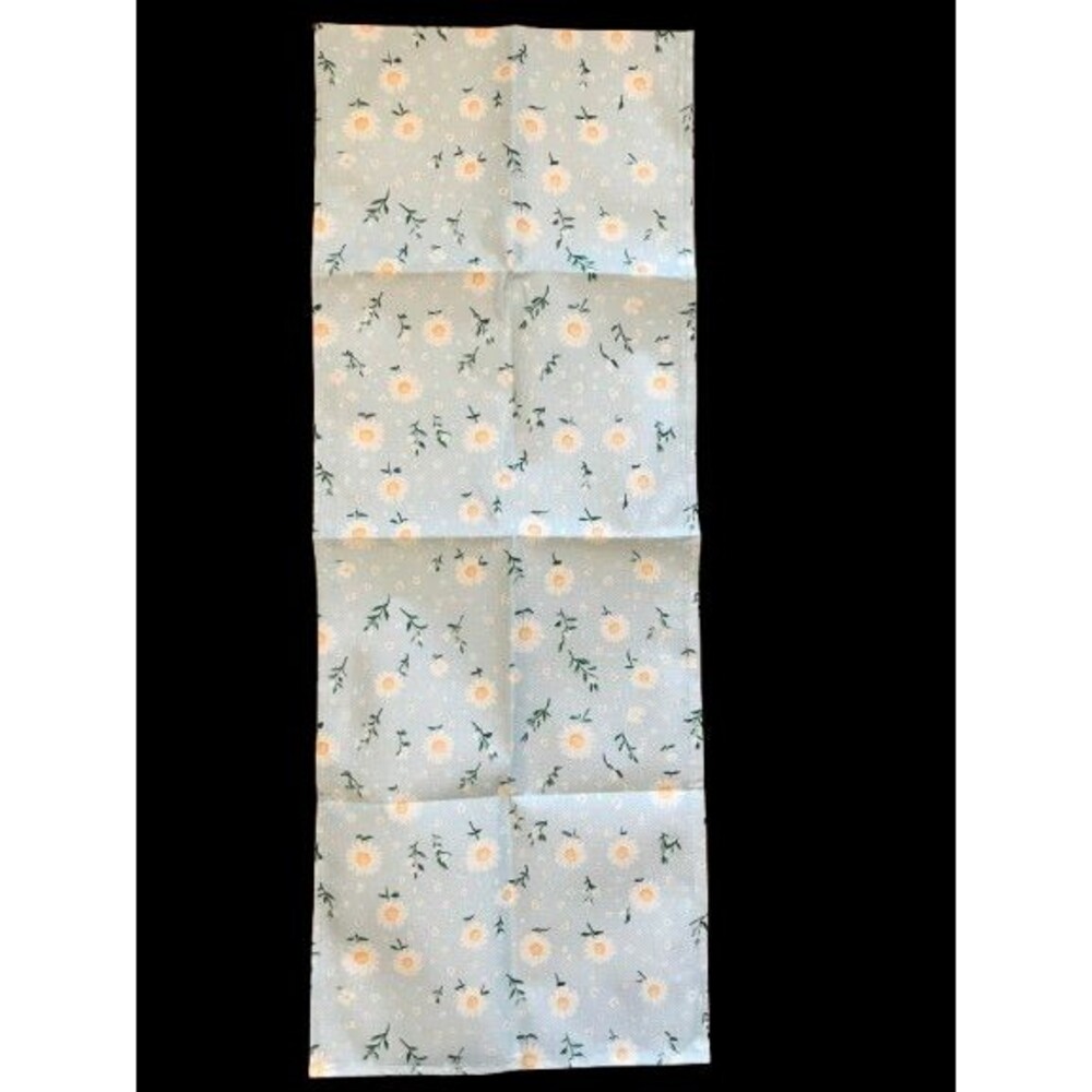 Table Runner 13x72in Woven Polyester Daisies Floral Spring Summer